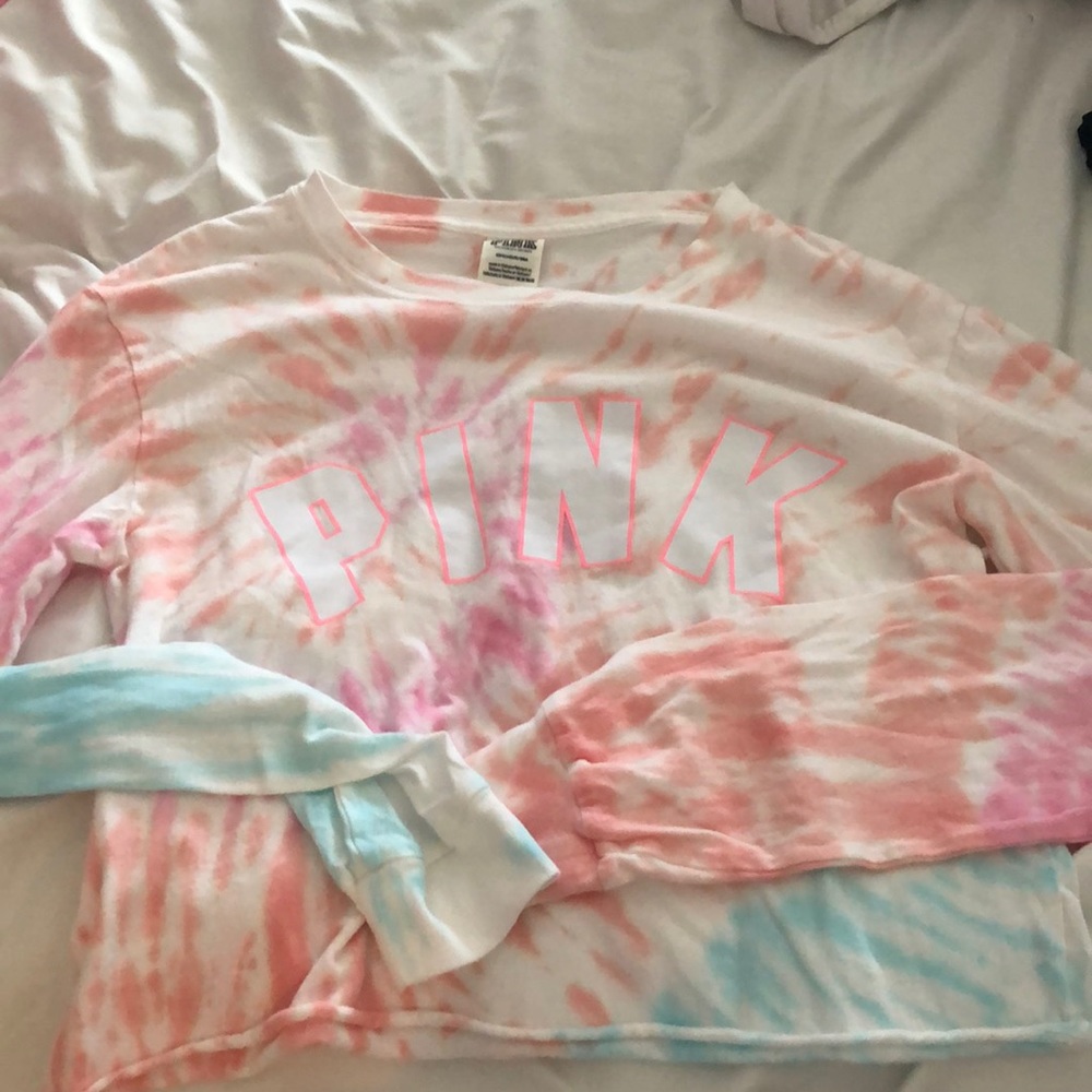 PINK tie dye crop top